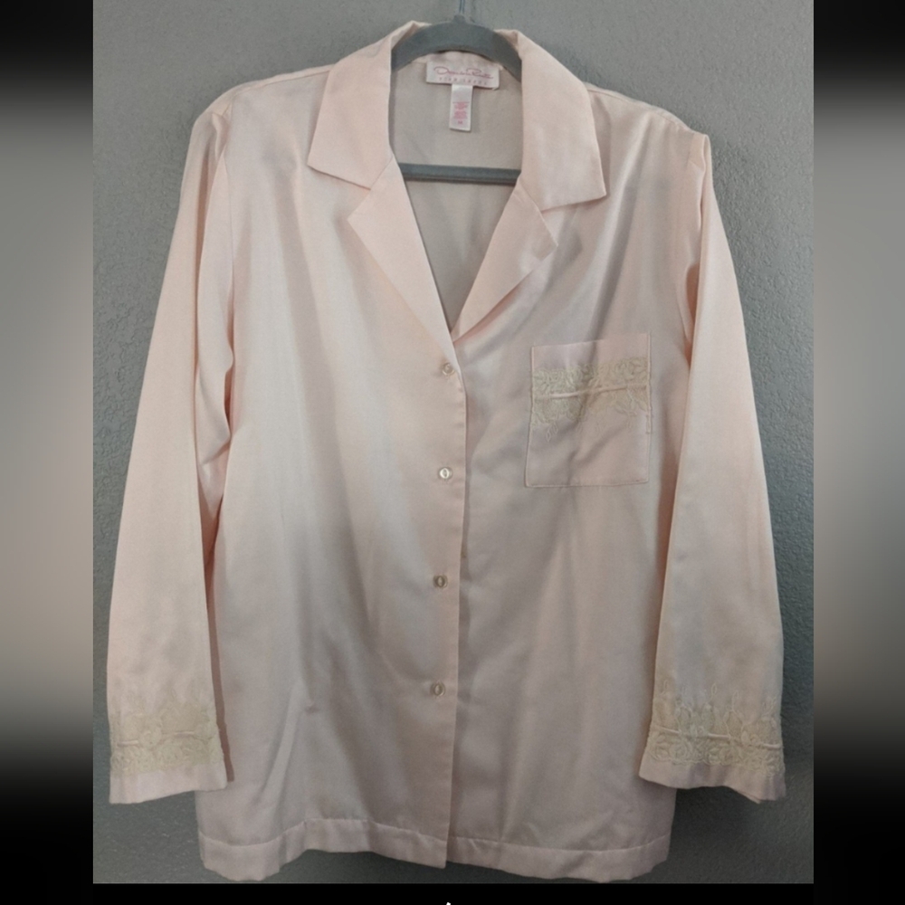 Rare Vintage Pink Pajama Top Elegant Designer Sleepwear Costume